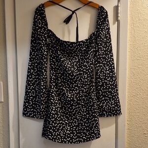 Beginning Boutique Black and White Long Sleeve Dress